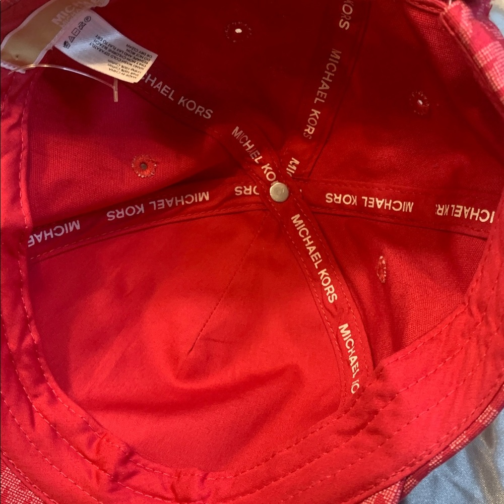 🌹Michael Kors  • NWOT Coral Pink MK Logo Baseball Cap - Picture 10 of 10